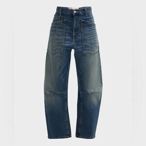 Nili Lotan Emerson Preppy Classic Wash Jeans barrel dark wash denim-  26 fits 27